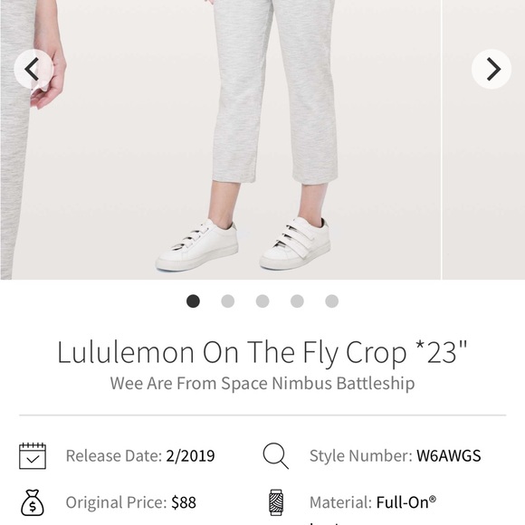 Women’ Lululemon On the Fly Crop - Picture 3 of 3
